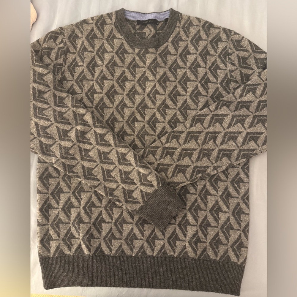 Greyson Cashmere Blend Geo G Crewneck Sweater